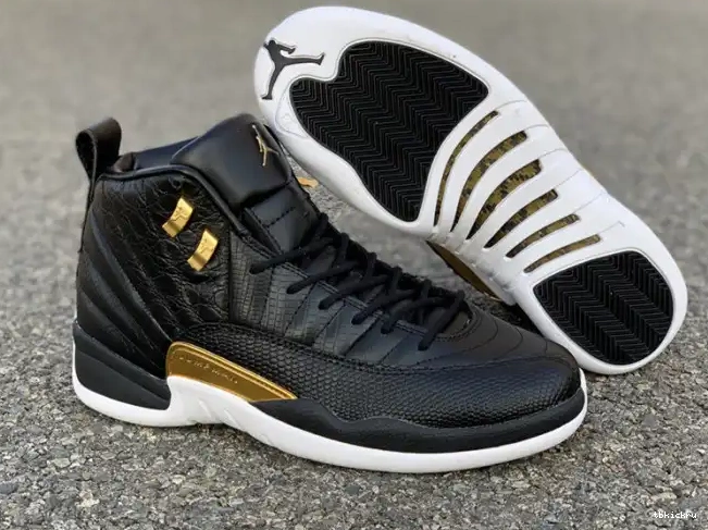 Rep TBK 12 AO6068-007 Retro Black 'Reptile' Metallic Gold-White Air Jordan 0620